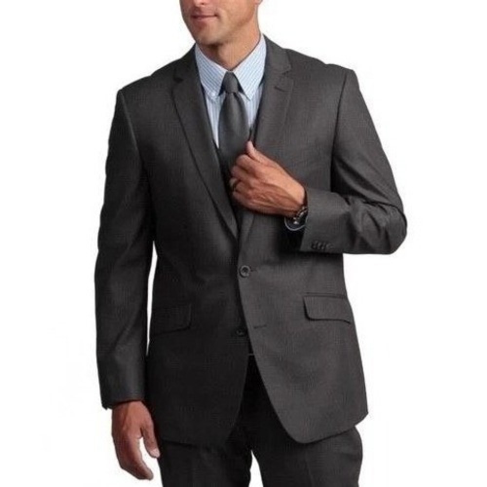 NEW REACTION KENNETH COLE Men's 36R Charcoal Gray Modern Fit Flex Suit Blazer